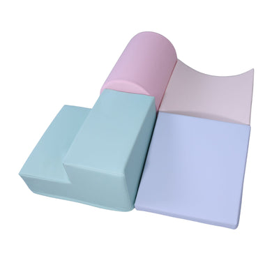 KIDKII 4 Piece Set Soft Play Original Foam Blocks for Toddlers Play Gym, Pastel - VMInnovations
