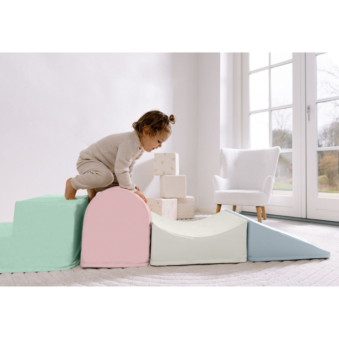 KIDKII 4 Piece Set Soft Play Original Foam Blocks for Toddlers Play Gym, Pastel