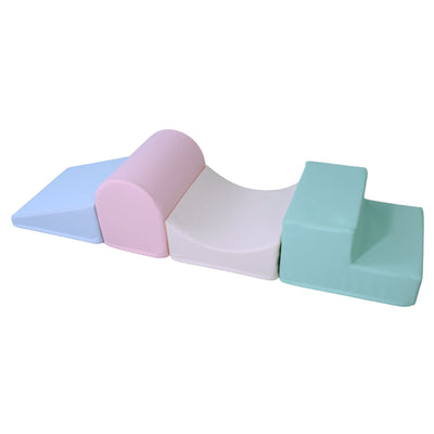 KIDKII 4 Piece Set Soft Play Original Foam Blocks for Toddlers Play Gym, Pastel - VMInnovations