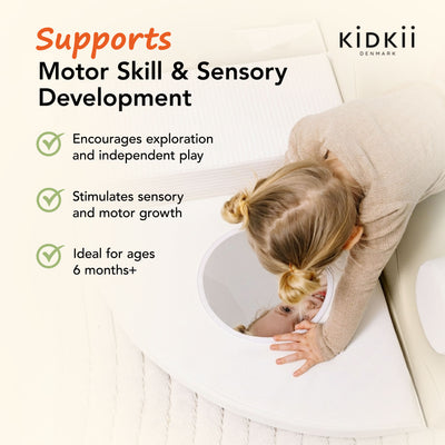 KIDKII 6 Piece Mirror Soft Play Foam Climbing Sensory Blocks Toddler Toy, Beige - VMInnovations