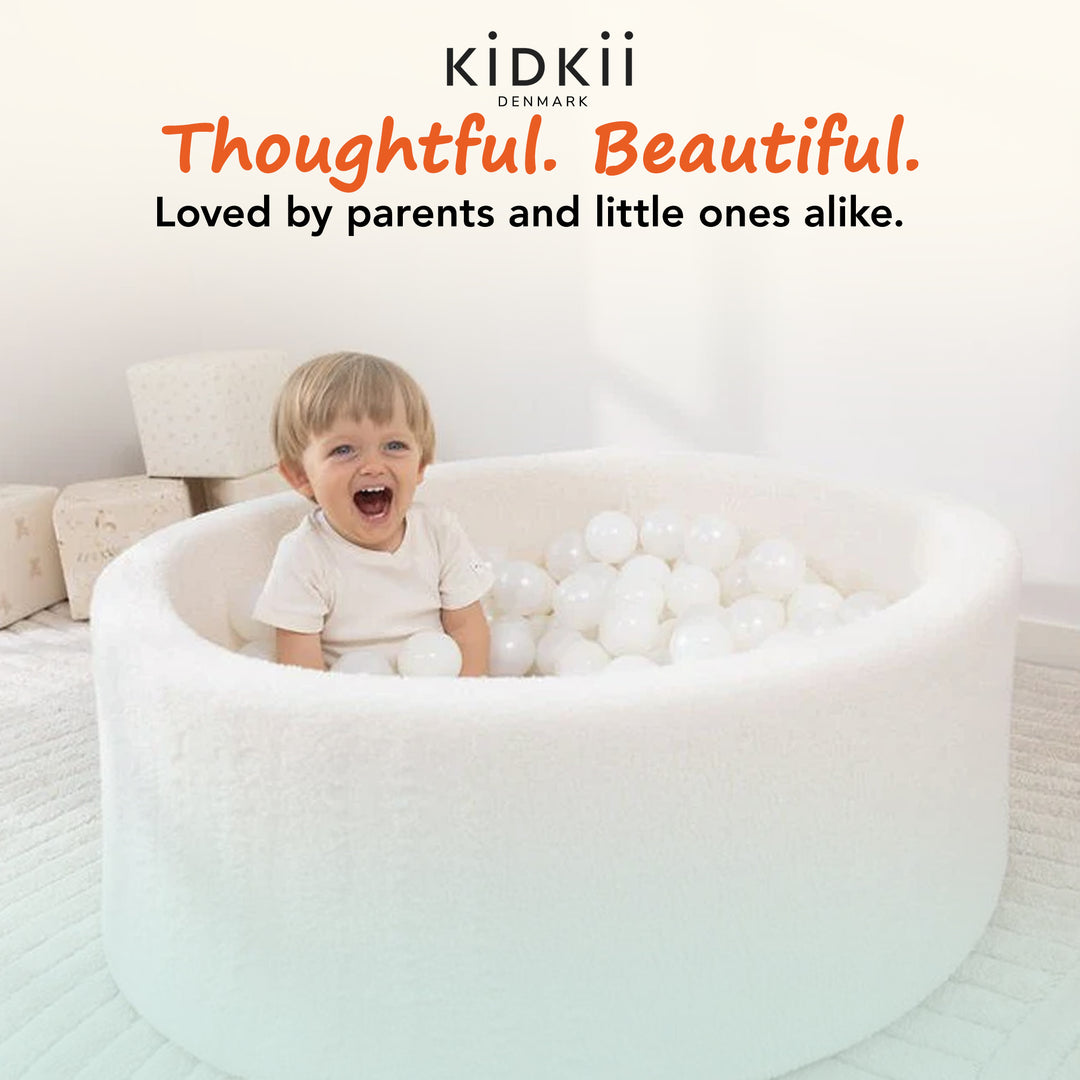 KIDKII Round Ball Pit Soft Teddy Play Toy for Toddlers, 200 Balls (Open Box)