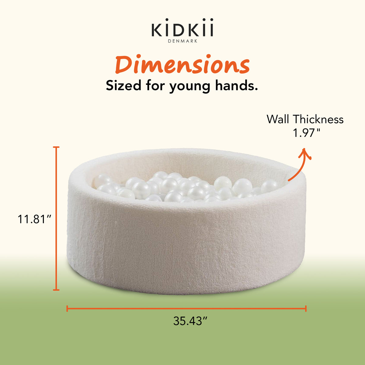 KIDKII Round Ball Pit Soft Teddy Play Toy for Toddlers, 200 Balls (Open Box)