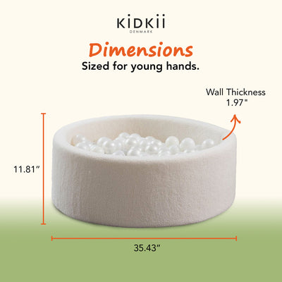 KIDKII Round Ball Pit Soft Teddy Play Toy for Toddlers, 200 Balls (Open Box)