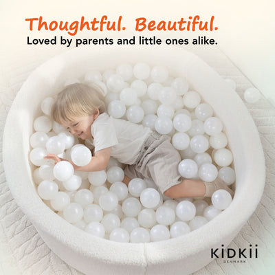 KIDKII Round Ball Pit Soft Teddy Play Toy for Toddlers, 200 Balls (Open Box) - VMInnovations