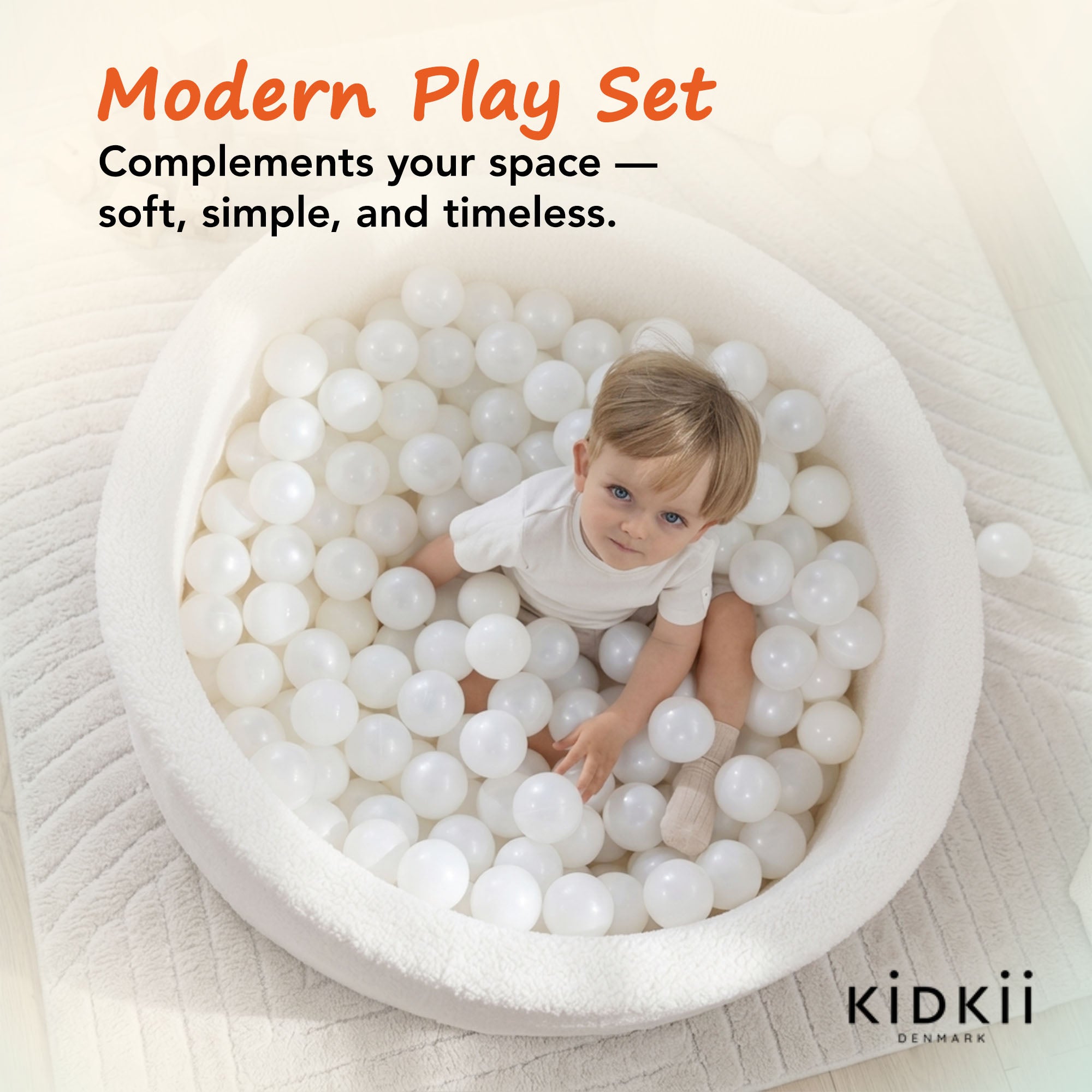 KIDKII Round Ball Pit Soft Teddy Play Toy for Toddlers, 200 Balls (Open Box) - VMInnovations