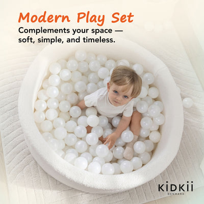 KIDKII Round Ball Pit Soft Teddy Play Toy for Toddlers, 200 Balls (Open Box) - VMInnovations