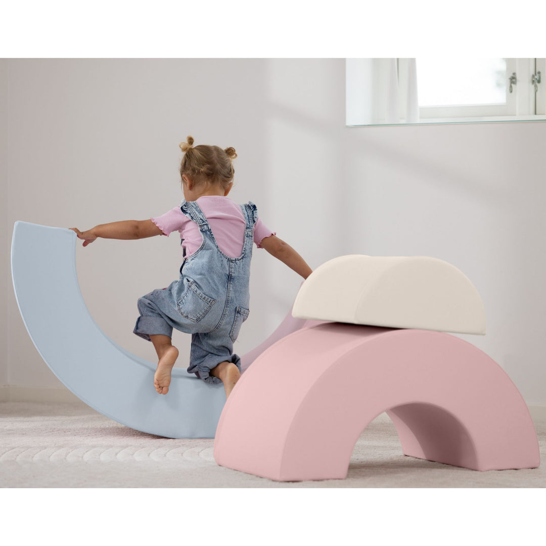 KIDKII Rainbow Classic Foam Play Blocks, Indoor Climber Set for Toddlers, Pastel