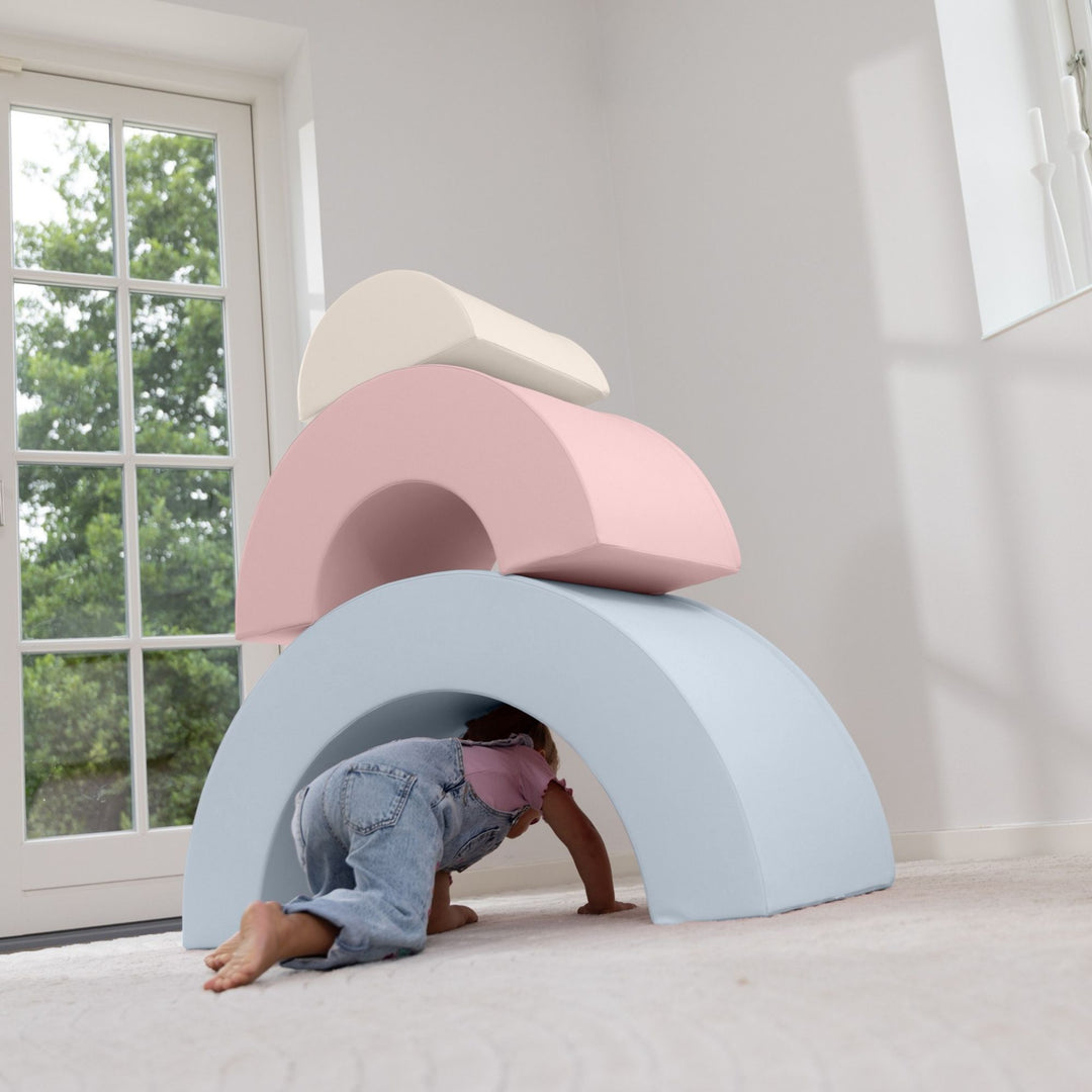 KIDKII Rainbow Classic Foam Play Blocks, Indoor Climber Set for Toddlers, Pastel