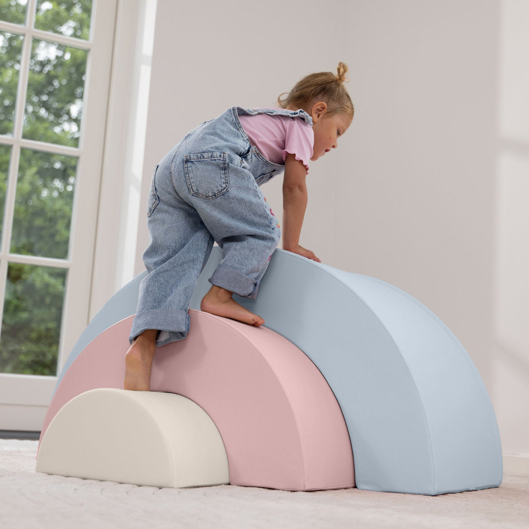 KIDKII Rainbow Classic Foam Play Blocks, Indoor Climber Set for Toddlers, Pastel