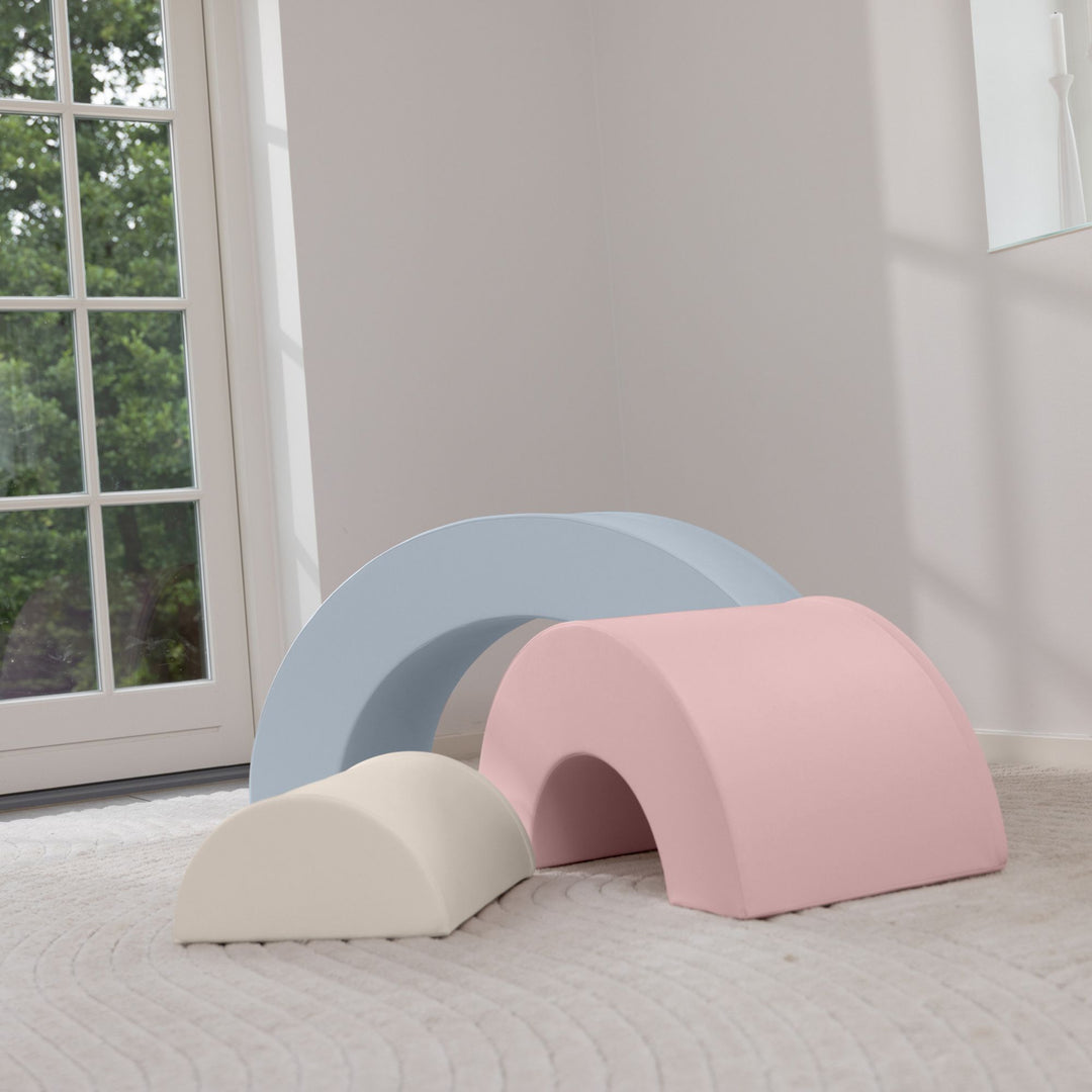 KIDKII Rainbow Classic Foam Play Blocks, Indoor Climber Set for Toddlers, Pastel