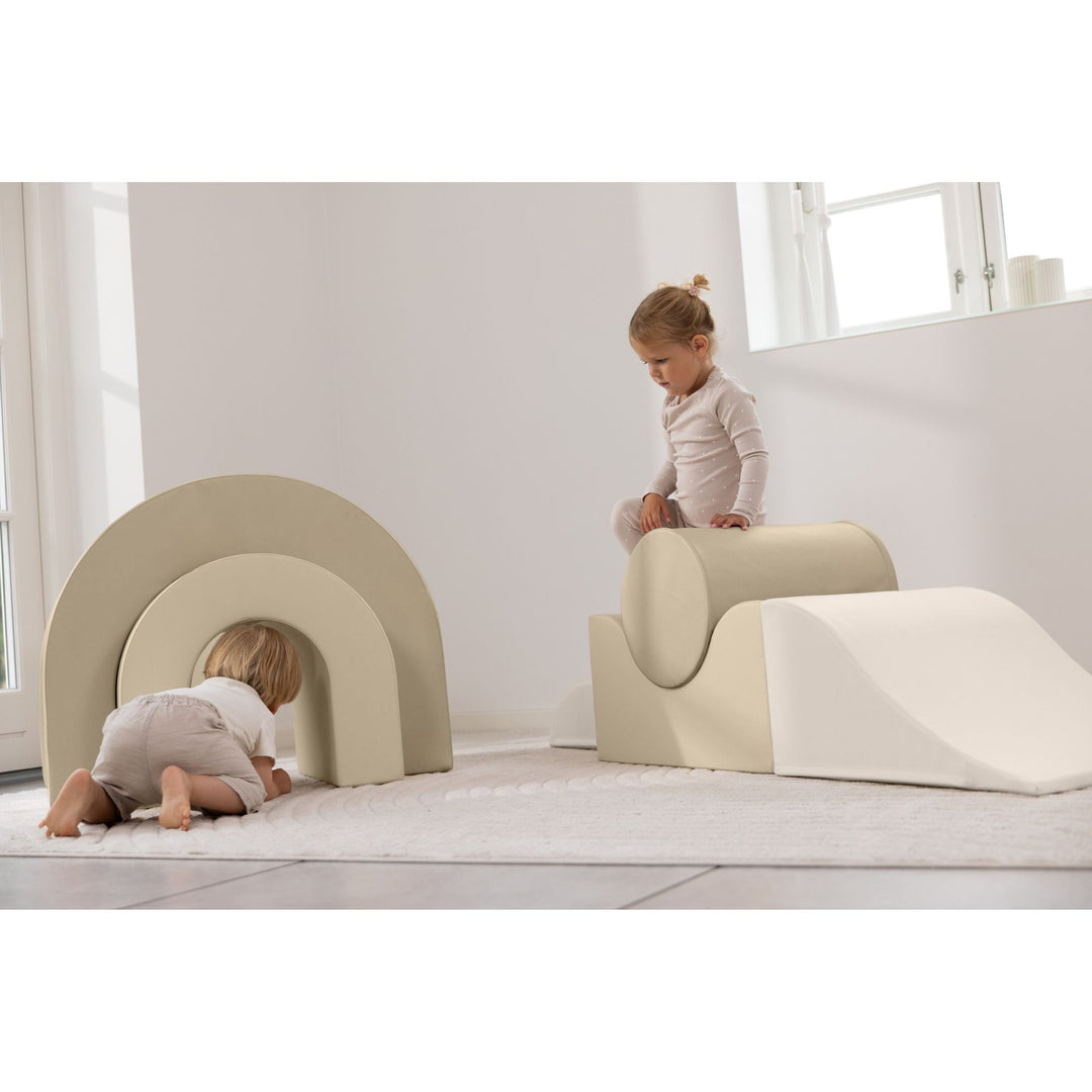 KIDKII Rainbow Play Set 7-Piece Foam Climbing & Motor Skill Play Kit, Cream