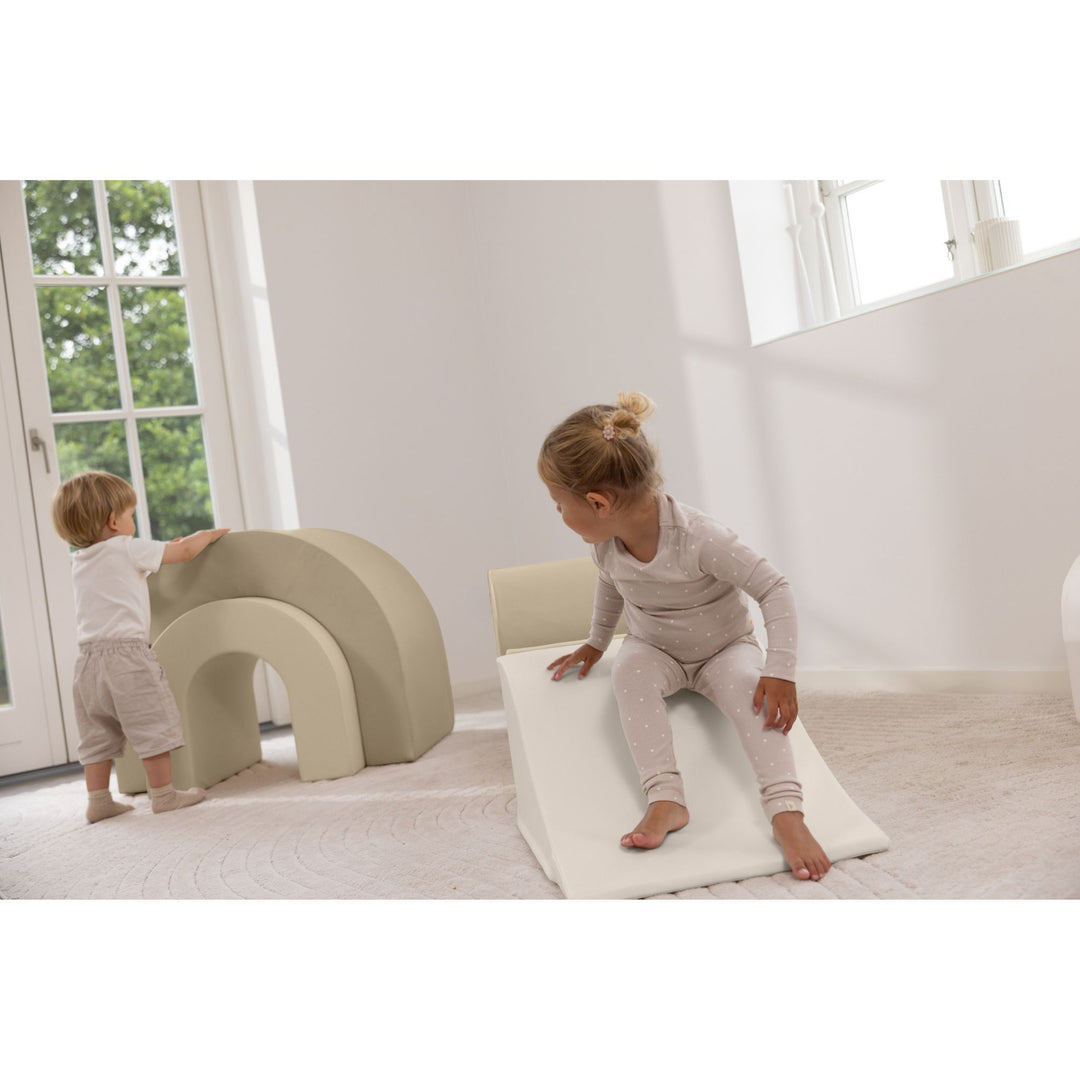 KIDKII Rainbow Play Set 7-Piece Foam Climbing & Motor Skill Play Kit, Cream
