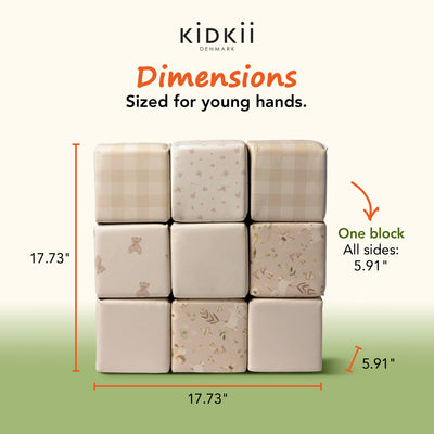 KIDKII Lux Play Set 8-Piece Firm Foam Climbing and Motor Skill Play Kit, Beige