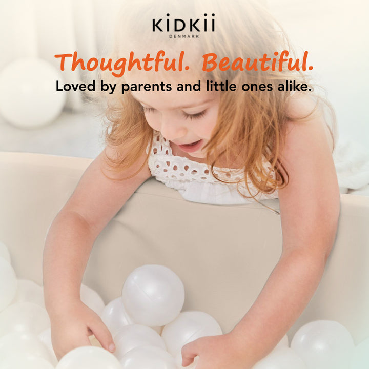 KIDKII Lux Play Set 9-Piece Firm Foam Climbing and Ball Pit for Toddlers, Beige