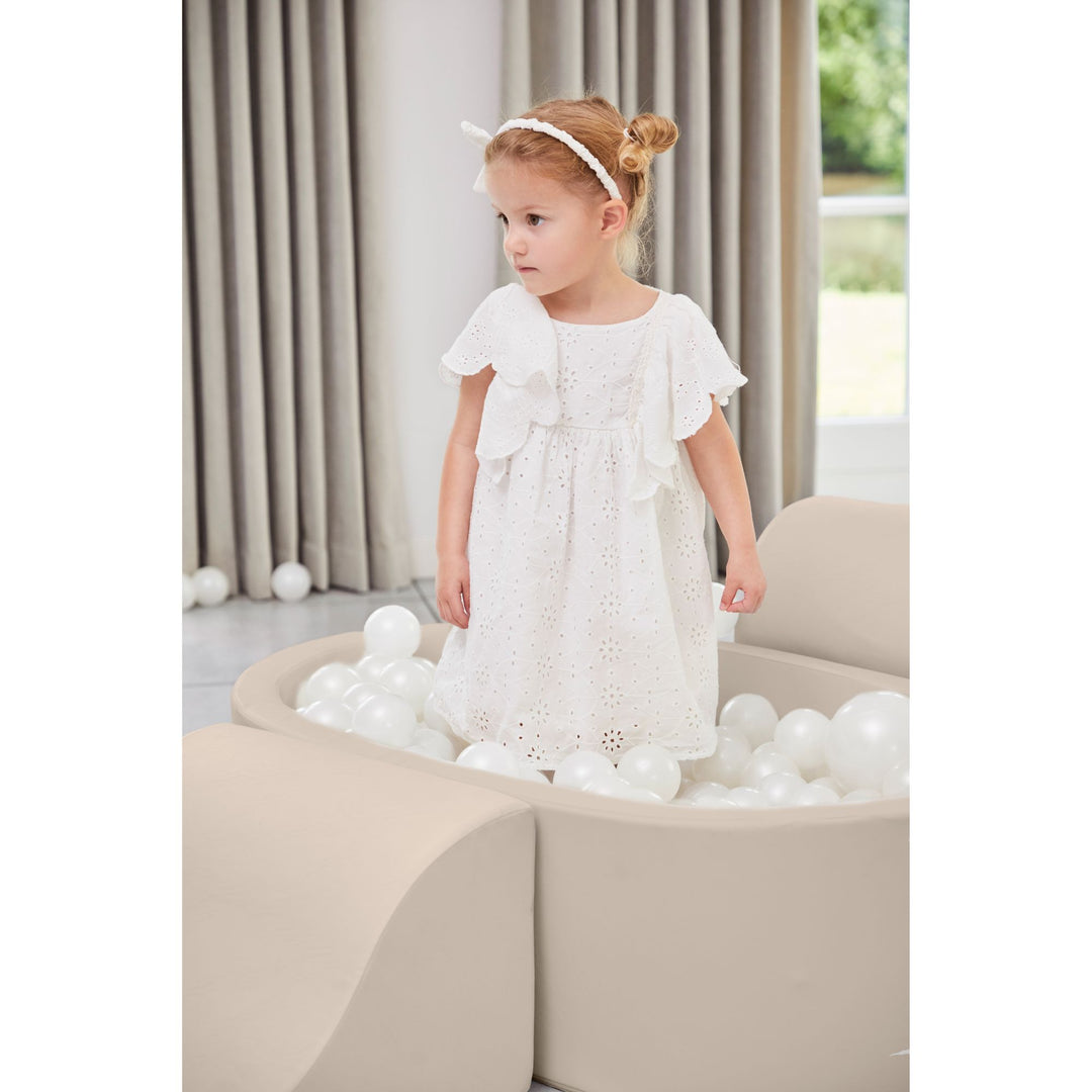 KIDKII Lux Play Set 8-Piece Firm Foam Climbing and Ball Pit for Toddlers, Beige