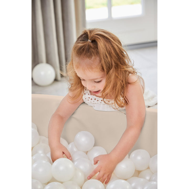KIDKII Lux Play Set 8-Piece Firm Foam Climbing and Ball Pit for Toddlers, Beige