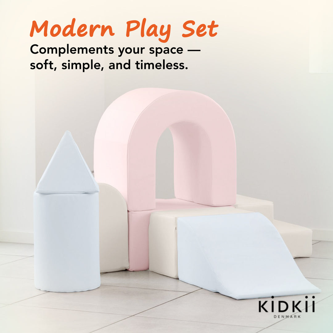 KIDKII Lux Play Set 8-Piece Foam Climbing & Motor Skill Play Kit, Pastel Mix