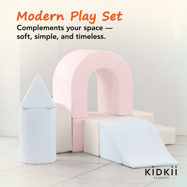 KIDKII Lux Play Set 8-Piece Foam Climbing & Motor Skill Play Kit, Pastel Mix