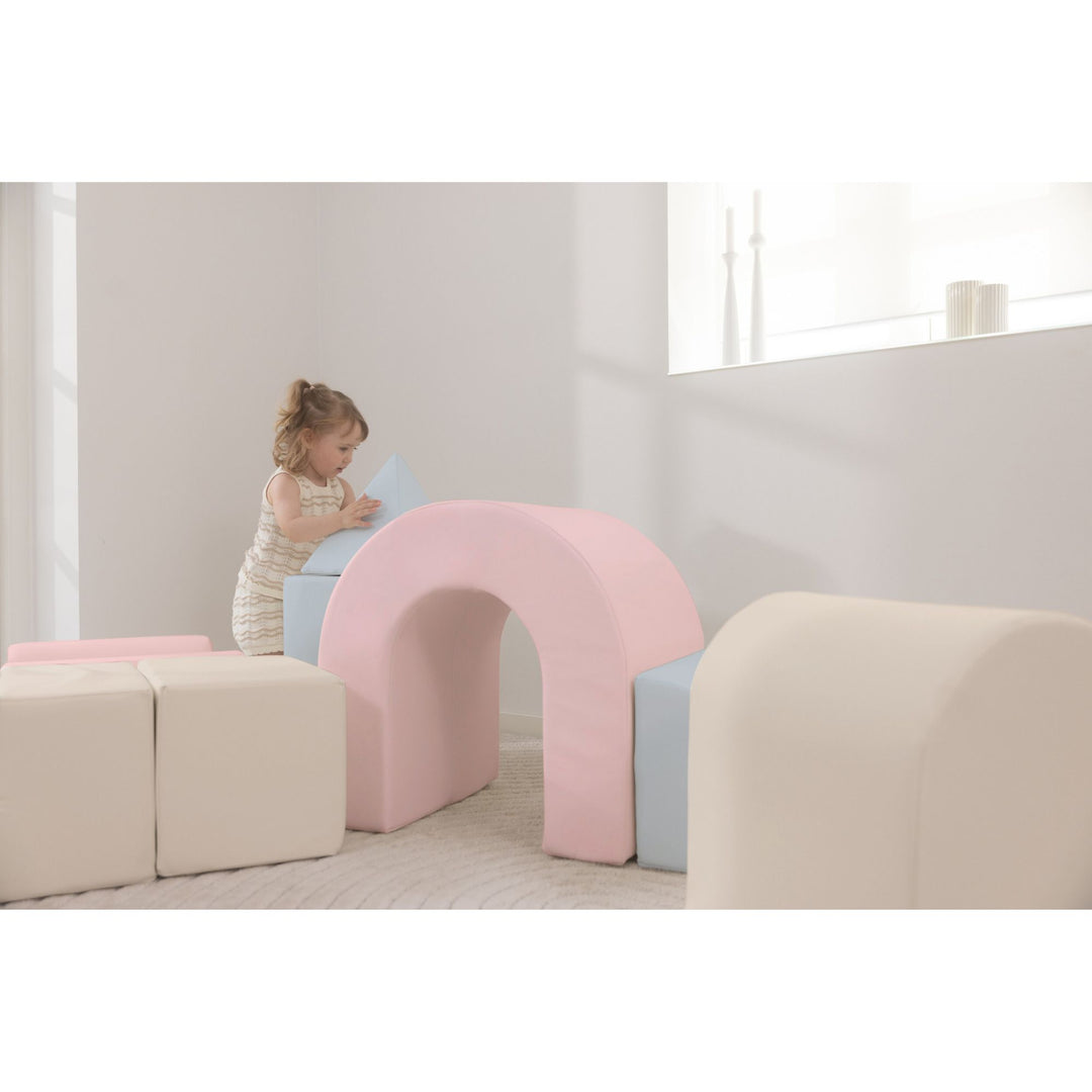 KIDKII Lux Play Set 7-Piece Foam Climbing & Motor Skill Play Kit, Pastel Mix