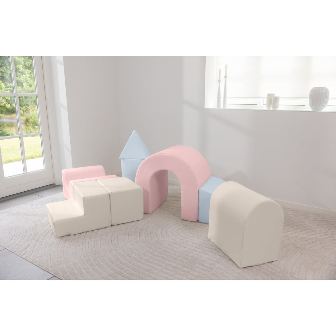 KIDKII Lux Play Set 7-Piece Foam Climbing & Motor Skill Play Kit, Pastel Mix