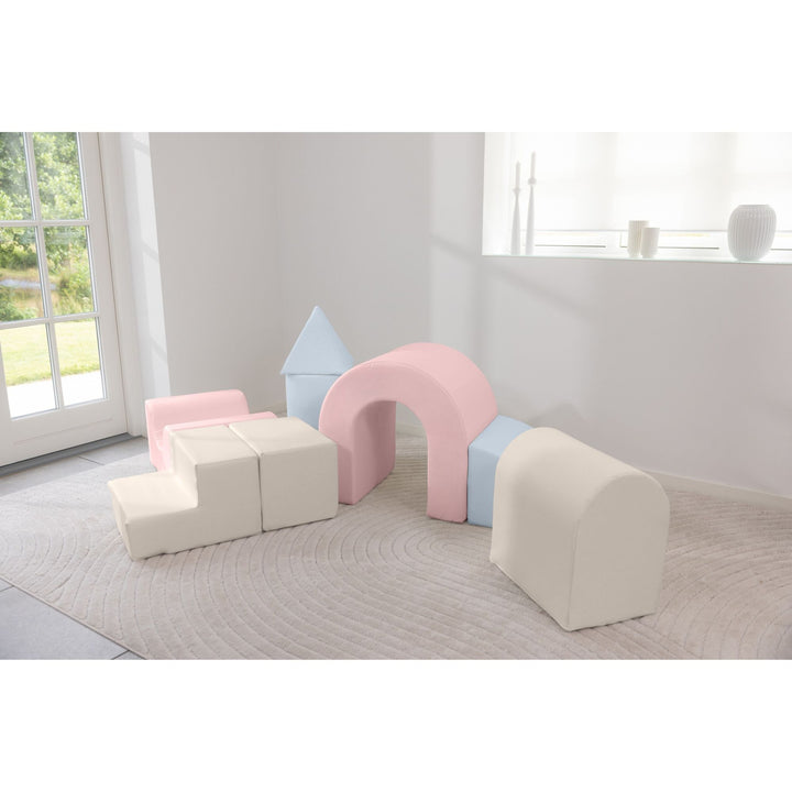 KIDKII Lux Play Set 7-Piece Foam Climbing & Motor Skill Play Kit, Pastel Mix