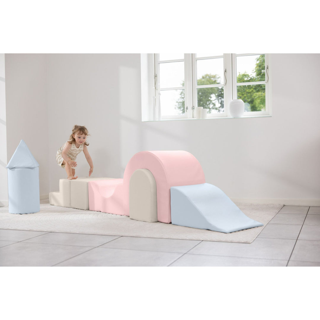 KIDKII Lux Play Set 7-Piece Foam Climbing & Motor Skill Play Kit, Pastel Mix