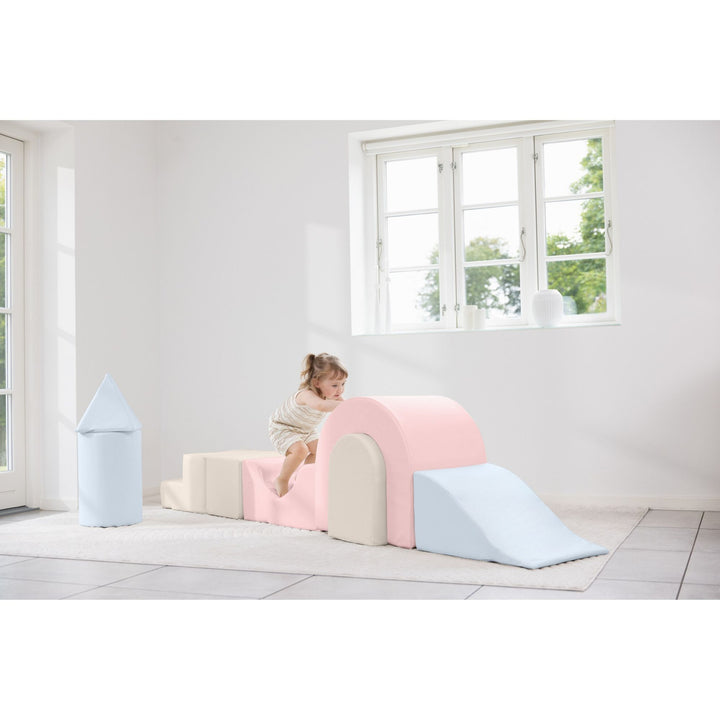 KIDKII Lux Play Set 7-Piece Foam Climbing & Motor Skill Play Kit, Pastel Mix