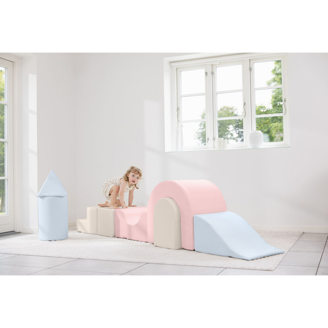 KIDKII Lux Play Set 7-Piece Foam Climbing & Motor Skill Play Kit, Pastel Mix