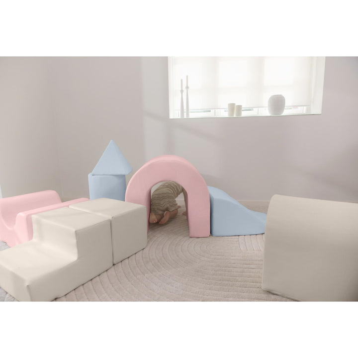 KIDKII Lux Play Set 7-Piece Foam Climbing & Motor Skill Play Kit, Pastel Mix