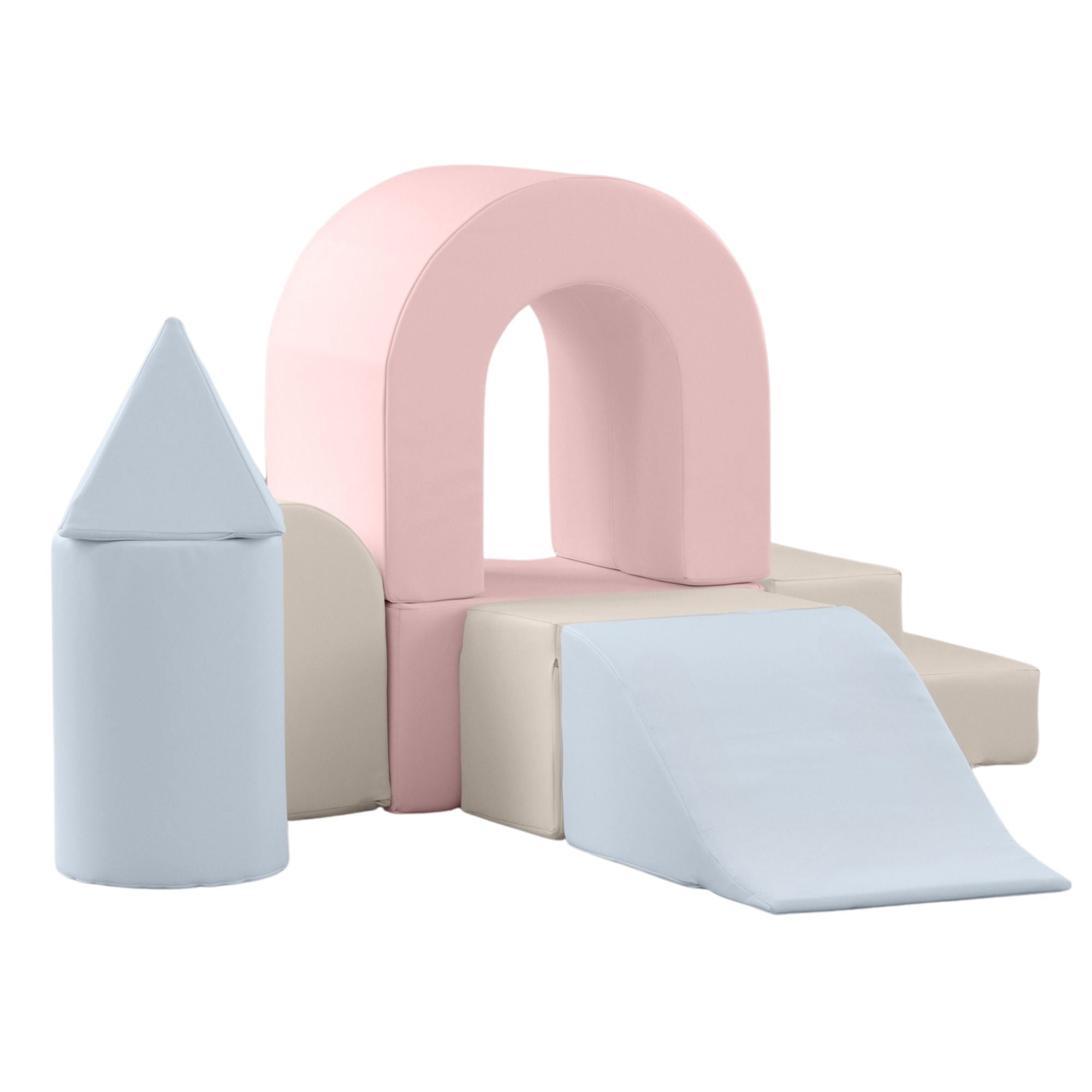 KIDKII Lux Play Set 8-Piece Foam Climbing & Motor Skill Play Kit, Pastel Mix - VMInnovations