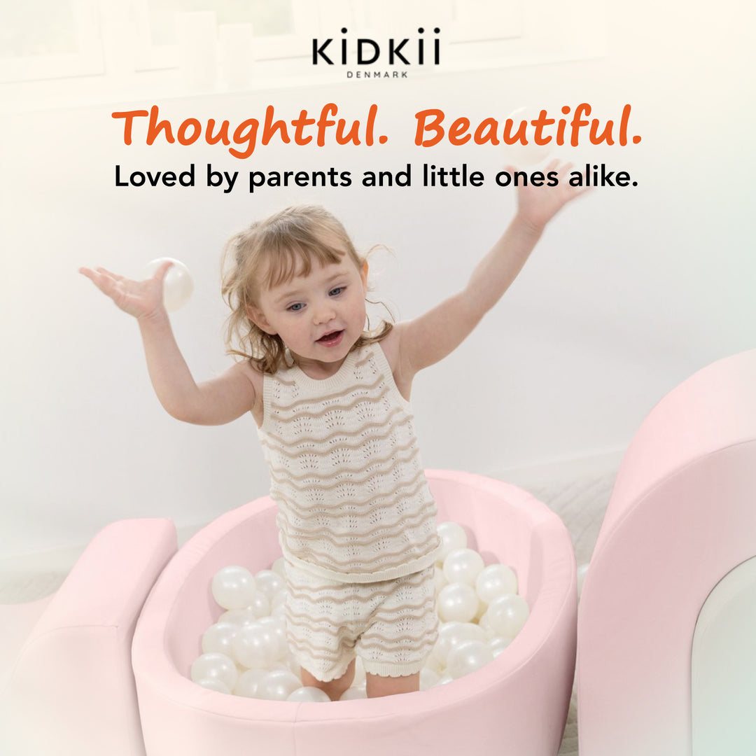 KIDKII Lux Play Set 9-Piece Foam Climbing and Ball Pit for Toddlers, Pastel Mix