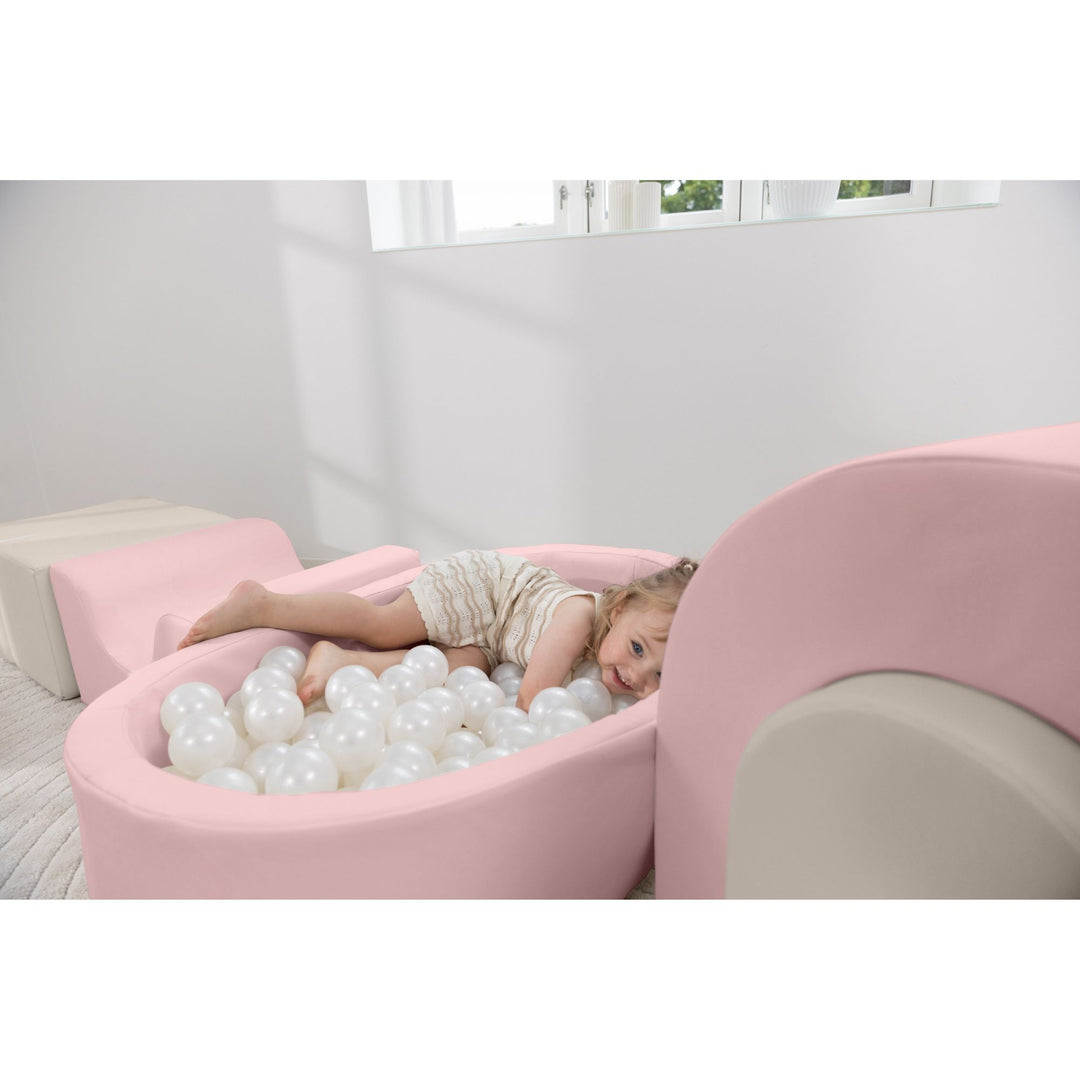 KIDKII Lux Play Set 8-Piece Foam Climbing and Ball Pit for Toddlers, Pastel Mix