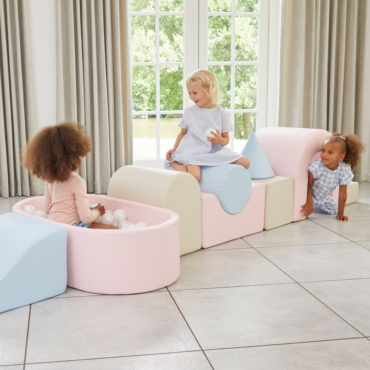 KIDKII Lux Play Set 9-Piece Foam Climbing and Ball Pit for Toddlers, (Open Box)