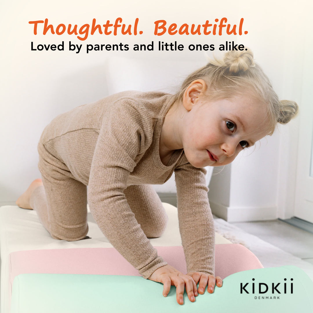 KIDKII 6 Piece Mirror Soft Play Foam Climbing Sensory Blocks Toddler Toy, Pastel