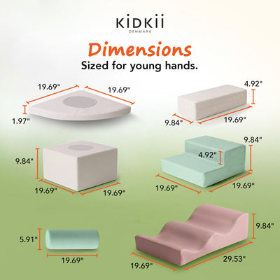 KIDKII 6 Piece Mirror Soft Play Foam Climbing Sensory Blocks , Pastel (Open Box)