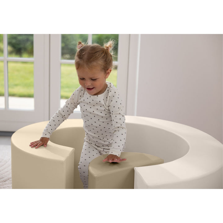 KIDKII Rainbow Classic Foam Play Blocks, Indoor Climber Set for Toddlers, Beige