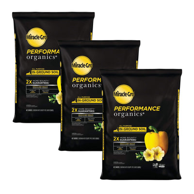 Miracle-Gro 3 Pack Organic Inground Garden Soil Quick Release Natural Fertilizer