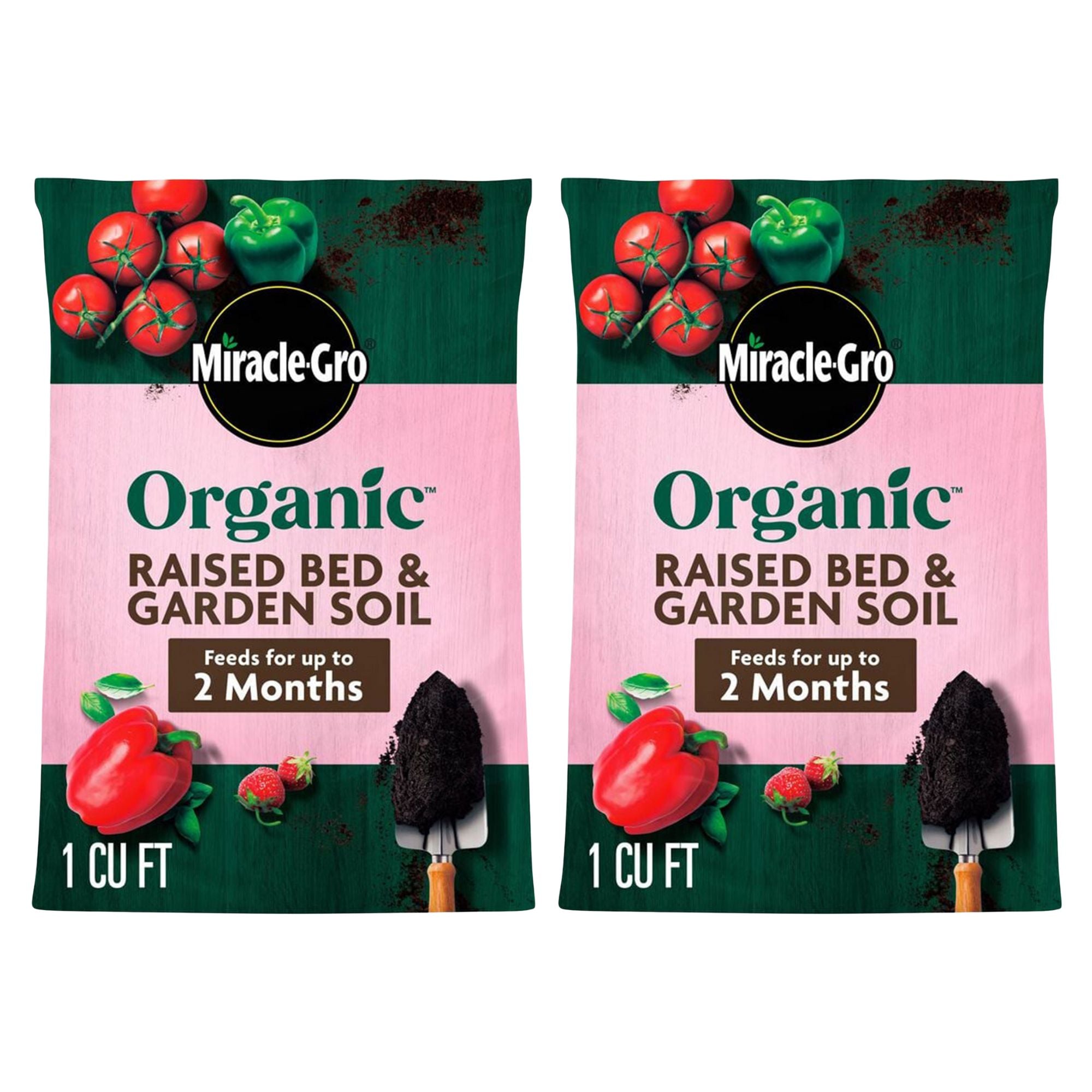 Miracle-Gro 2 Pack Organic Raised Bed Garden Soil and Quick Release Fertilizer