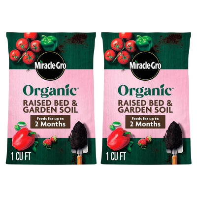 Miracle-Gro 2 Pack Organic Raised Bed Garden Soil and Quick Release Fertilizer