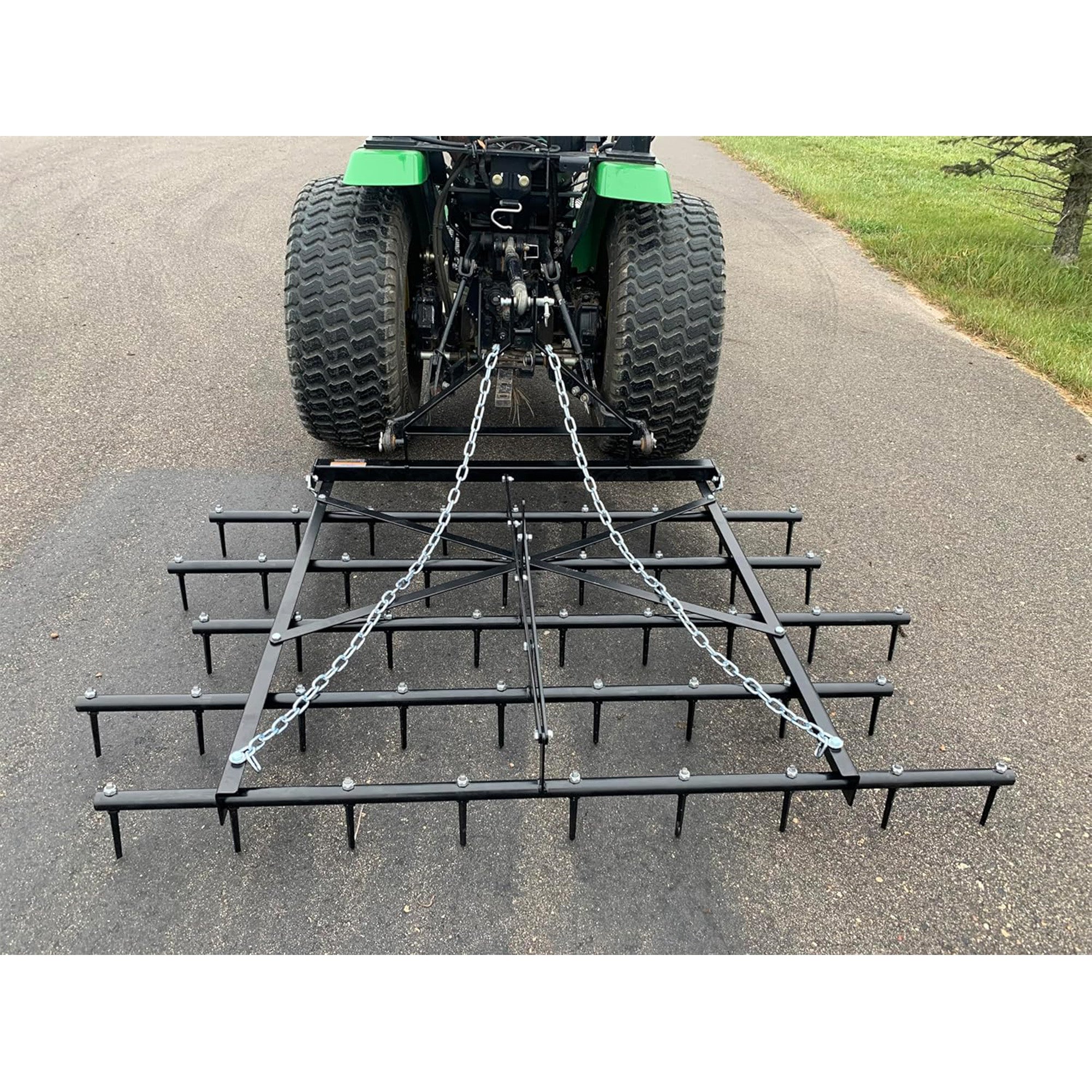Field Tuff Spike Drag, Durable Tow-Behind Steel for Compact Tractors, 72", Black
