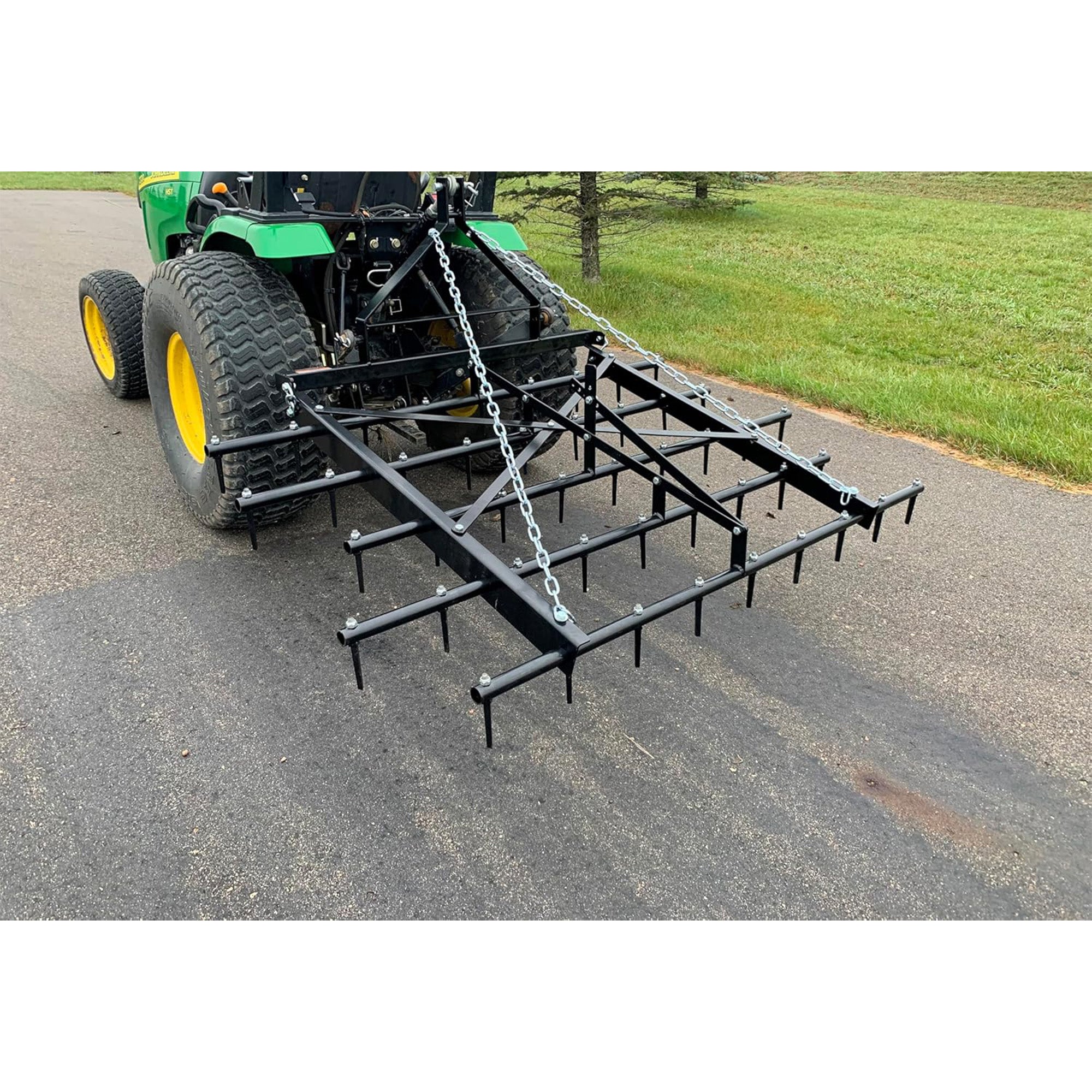 Field Tuff Spike Drag, Durable Tow-Behind Steel for Compact Tractors, 72", Black