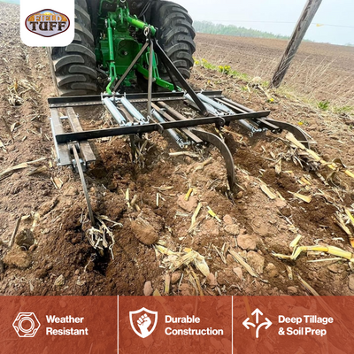 Field Tuff 3 Point Chisel Plow for Category 1 Tractors, Working Width of 65"