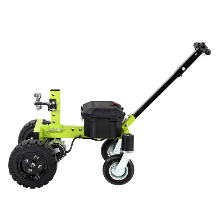 Tow Tuff Electric Trailer Dolly, 24V Motor, Adjustable Hitch, 4500 Lb Cap, Green