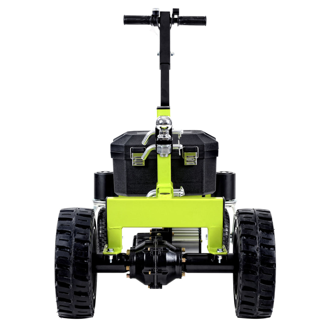 Tow Tuff Electric Trailer Dolly, 24V Motor, Adjustable Hitch, 4500 Lb Cap, Green