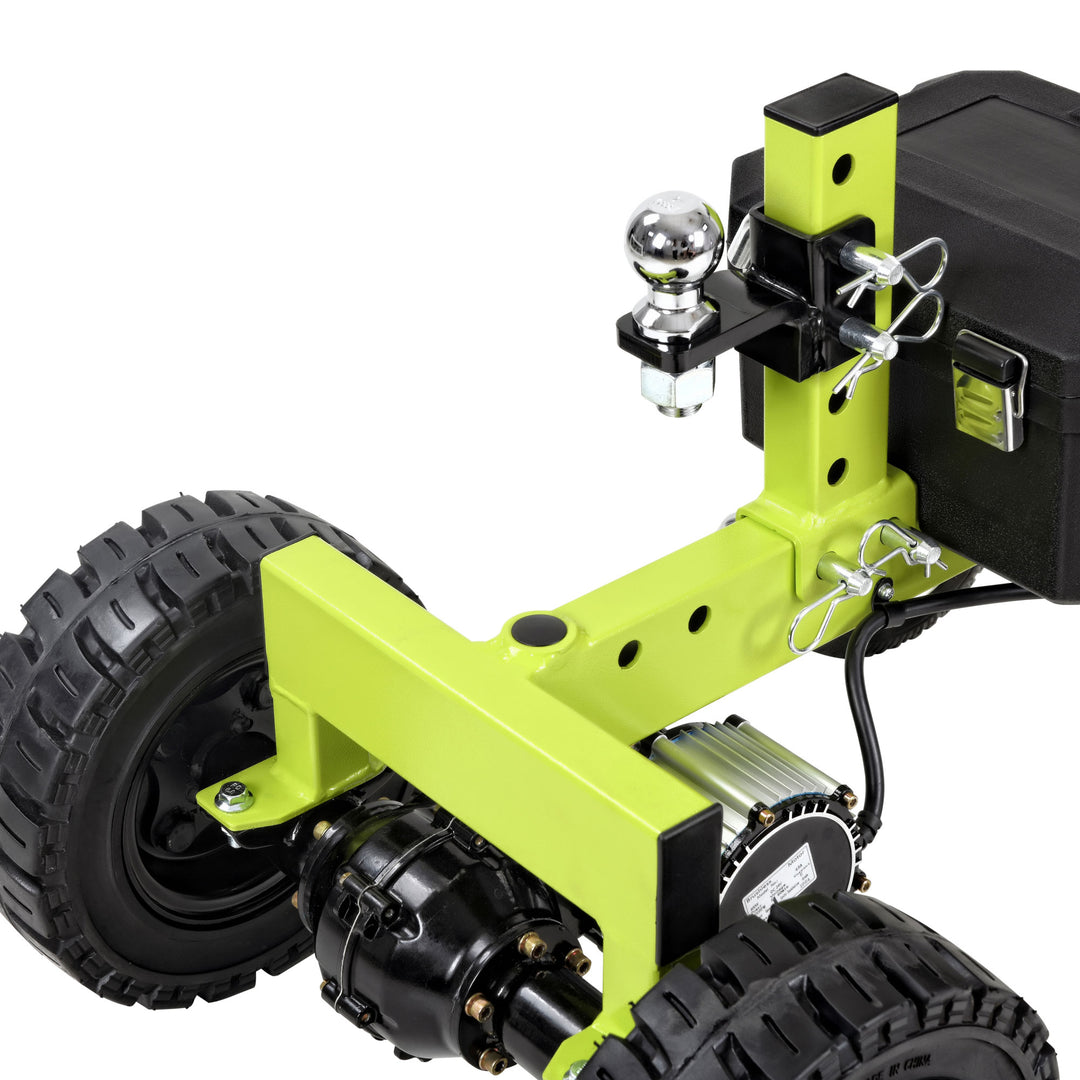 Tow Tuff Electric Trailer Dolly, 24V Motor, Adjustable Hitch, 4500 Lb Cap, Green