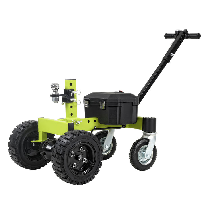 Tow Tuff Electric Trailer Dolly, 24V Motor, Adjustable Hitch, 4500 Lb Cap, Green