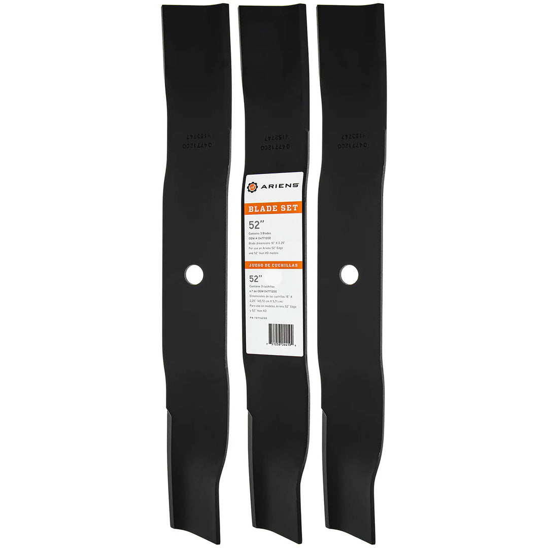 Ariens 3 Pack Alloy Steel High-Lift 18" Mower Blades for 52" Deck IKON XD & EDGE