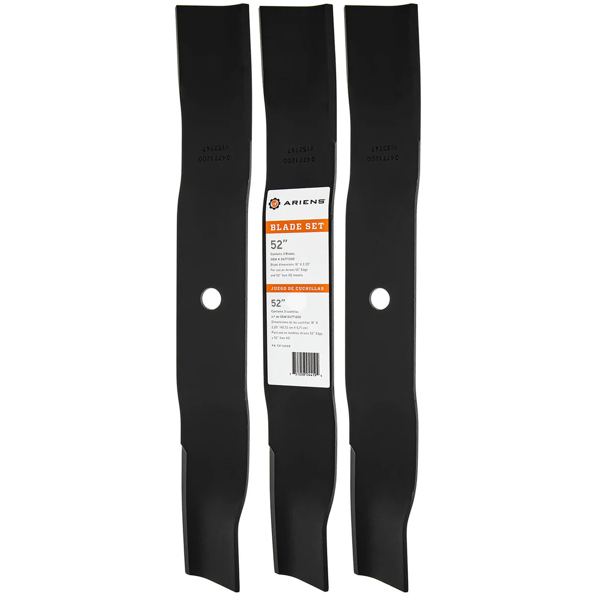 Ariens 6 Pack Alloy Steel High-Lift 18" Mower Blades for 52" Deck IKON XD & EDGE