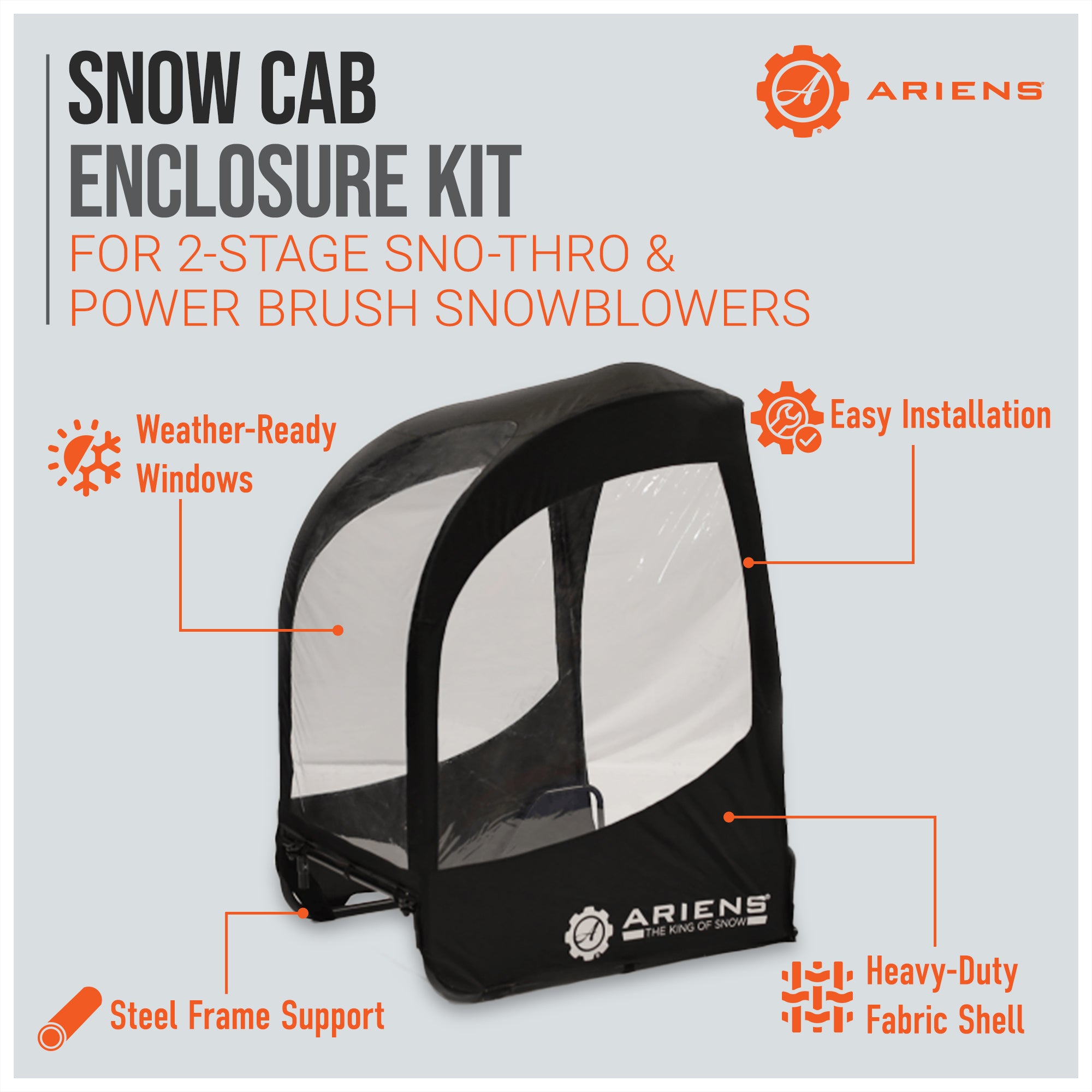 Ariens Snow Cab Enclosure Kit for 2-Stage SNO-THRO and Power Brush Snowblowers - VMInnovations