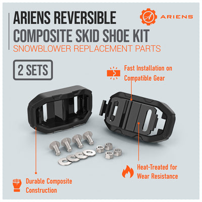 Ariens Set of 2 Reversible Composite Skid Shoe Kit, Snowblower Replacement Parts